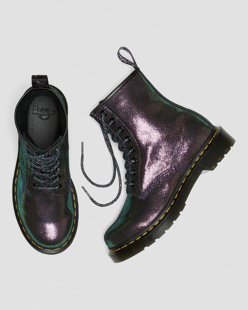 Women's Dr Martens 1460 Disco Iridescent Suede Lace Up Boots Purple | AU 156DFM